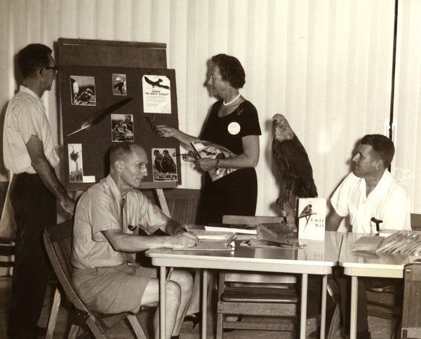 Unidentified people from the Florida Audubon Society and Florida Nature Conservancy in a meeting to save the Bald Eagle